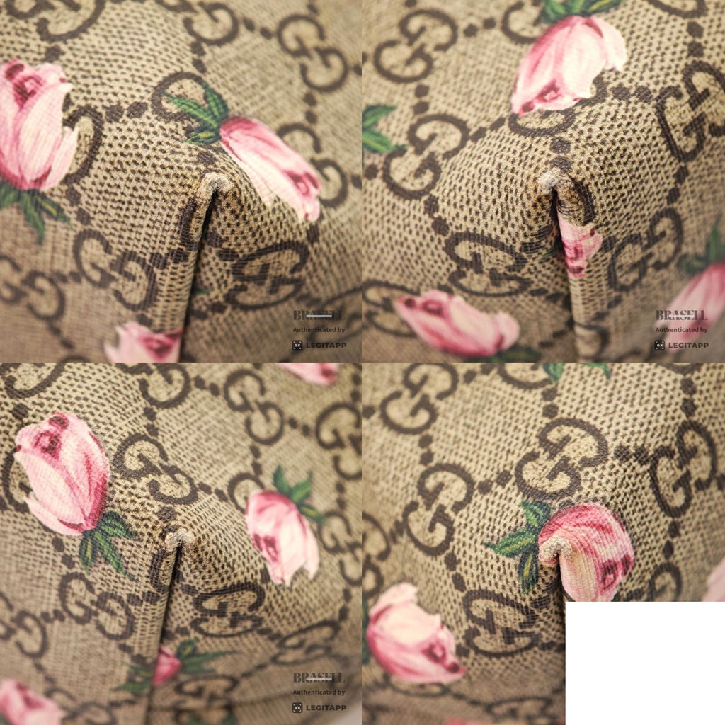 Gucci Flower Tote Bag Floral Pattern Rose Beige Pink — view 7