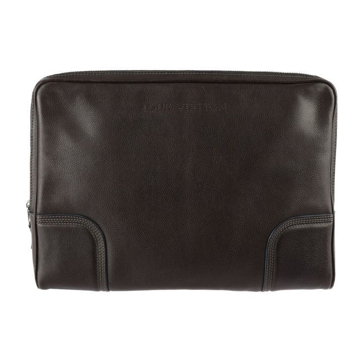 Louis Vuitton Porte Audinature Second Bag Leather Brown Silver Hardware