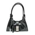 Prada Small Leather Tote Black Hand Silver