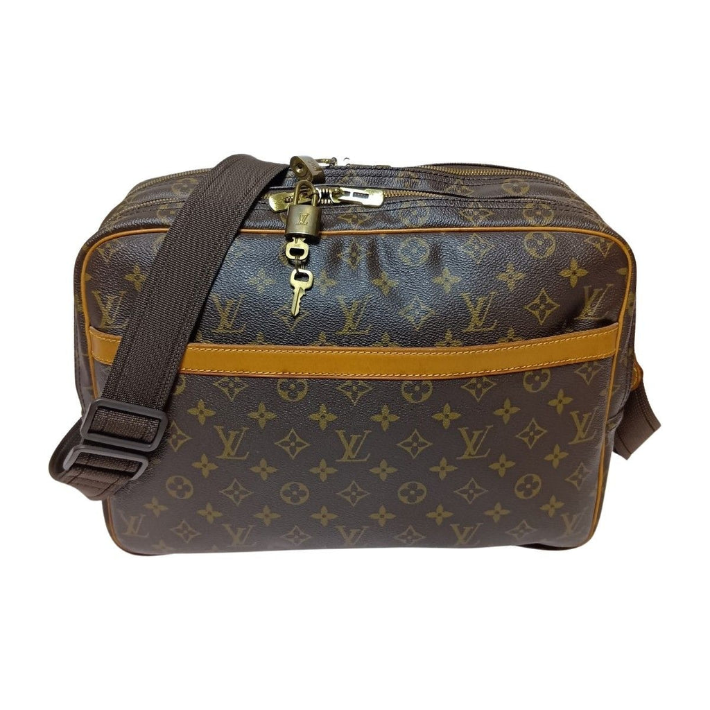 Louis Vuitton Monogram Reporter GM Shoulder Bag Brown