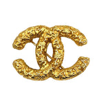Chanel CC Logo Gold Plated Brooch