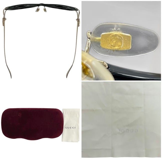 Gucci Sunglasses in Black Gold Interlocking Sherry — view 4