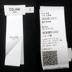 Celine Muffler Black BK Triomphe Logo Wool Accessories Scarf — view 8