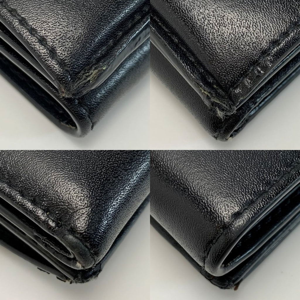 Fendi F's Compact Leather Black Trifold Wallet — view 5