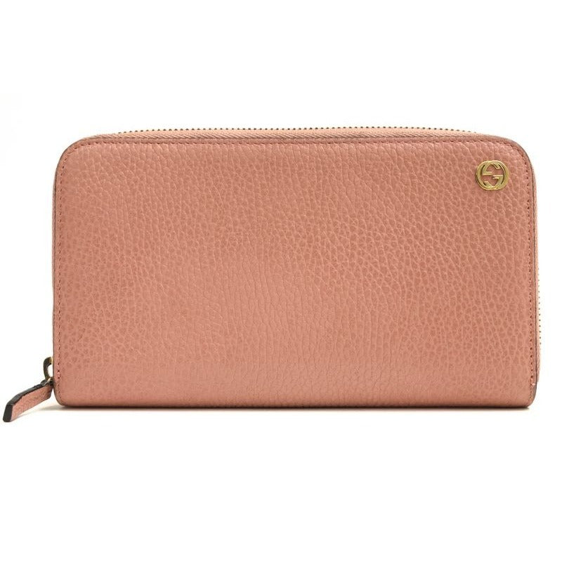 Gucci Wallet Women Leather Pink Dollar Calf