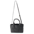 Bottega Veneta Leather Maxi Intrecciato Mini Arco 2-Way Handbag Black
