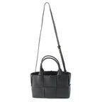 Bottega Veneta Leather Maxi Intrecciato Mini Arco 2-Way Handbag Black
