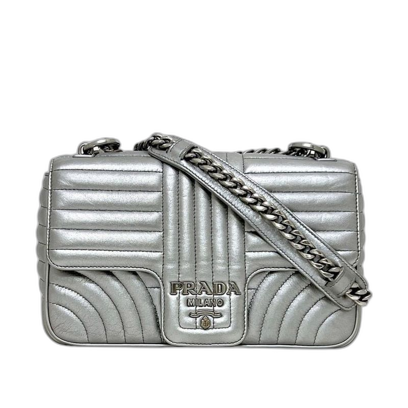 Prada Chain Shoulder Bag Silver Diagram