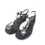 Chanel Sandals Size 35 C Thong Ankle Strap Shoes CC Coco Mark Imitation