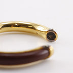 Hermes Vintage Gold Plated and Leather Brown 36.3 g Bangle — view 8