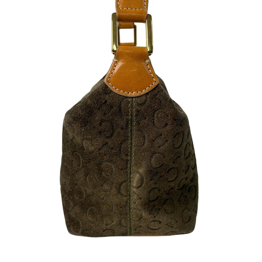 Celine Vintage C Macadam Suede Shoulder Bag — view 3