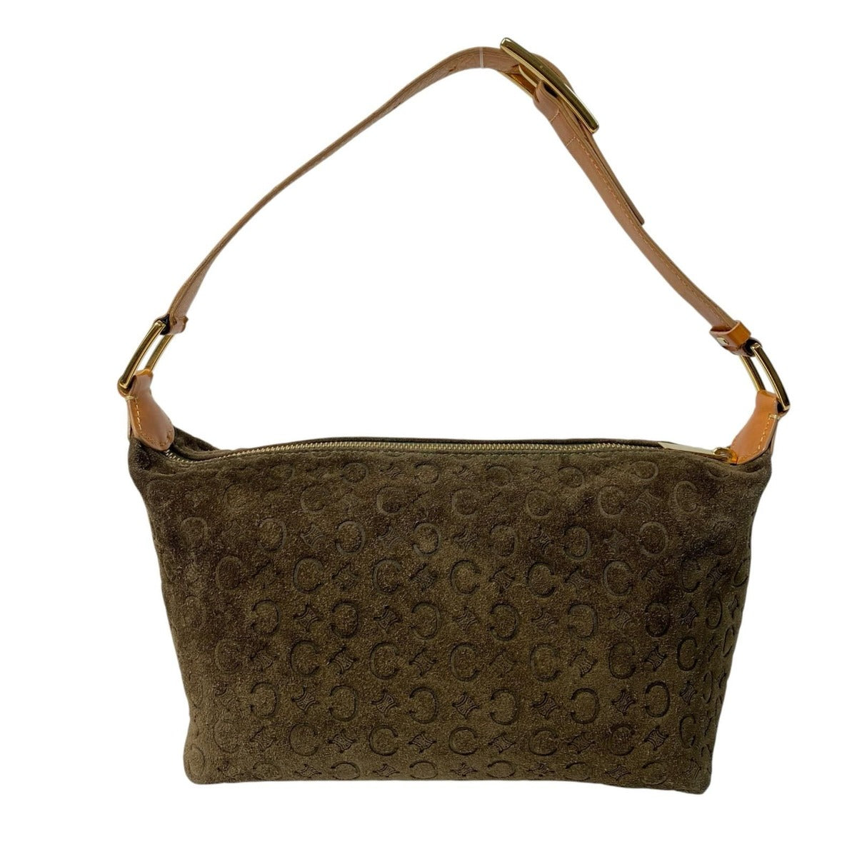 Celine Vintage C Macadam Suede Shoulder Bag