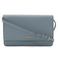 Prada Saffiano Shoulder Wallet Bag 2-Way Clutch Leather Light Blue
