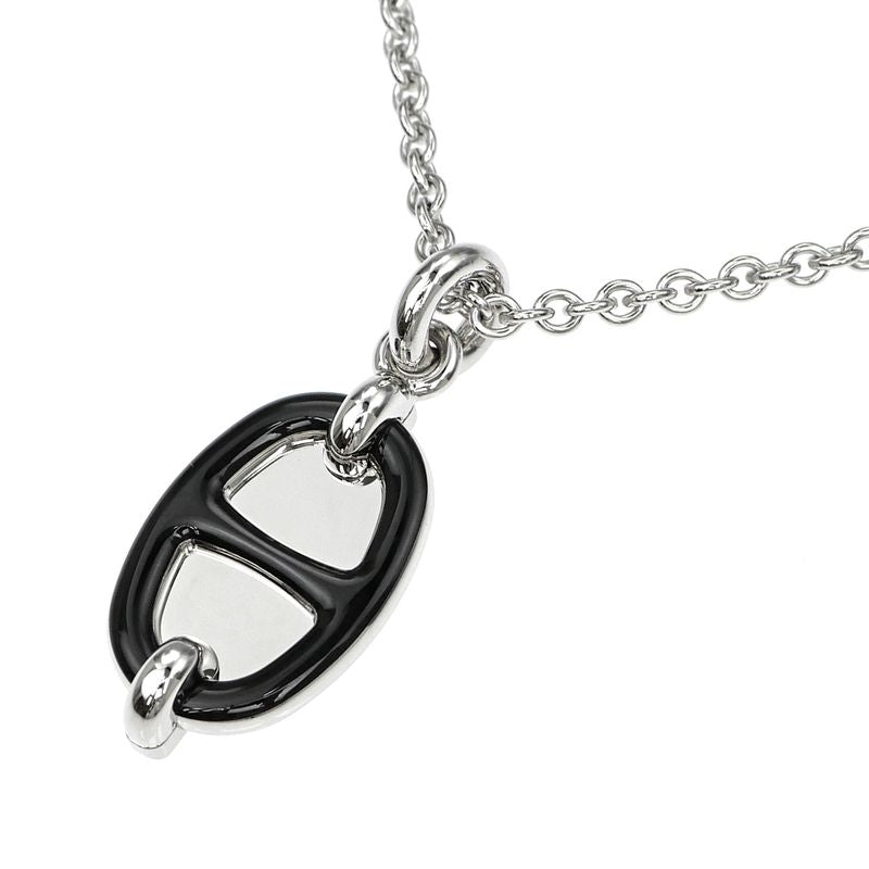 Hermes Necklace Mini Maillon PM Black Silver-color Chaine D'ancre — view 5