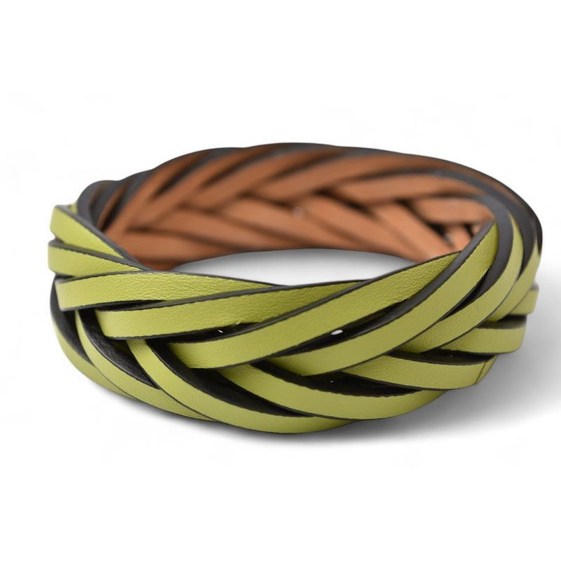 Loewe Bracelet Bangle Braided Classic Calf Green — view 4