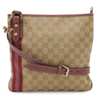 Gucci GG Canvas Sherry Line Shoulder Bag Crossbody Butterfly Charm Leather