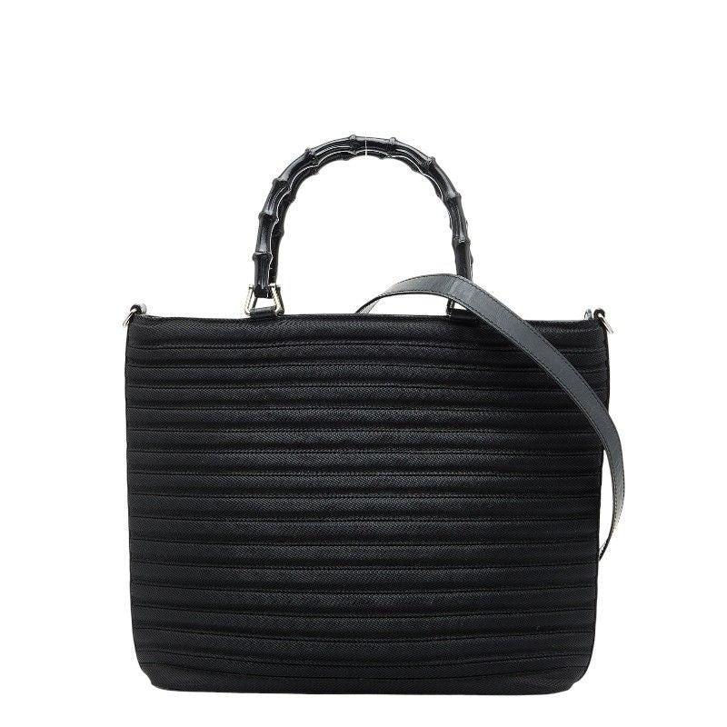 Gucci Bamboo Shoulder Bag 2-Way 000 1705 Black Nylon