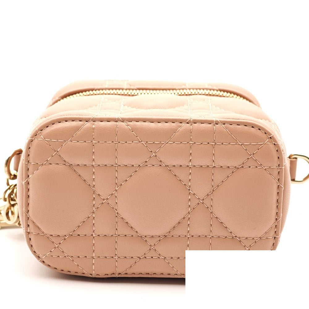 Dior Lady Vanity Shoulder Bag Mini Pink Leather Gold — view 6