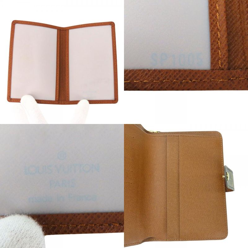 Louis Vuitton Bifold Wallet Porte Papier Monogram Brown Gold Hardware — view 6