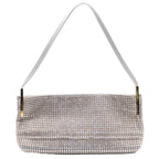 Saint Laurent Yves Suzanne Pave Crystal Satin Leather Shoulder Bag