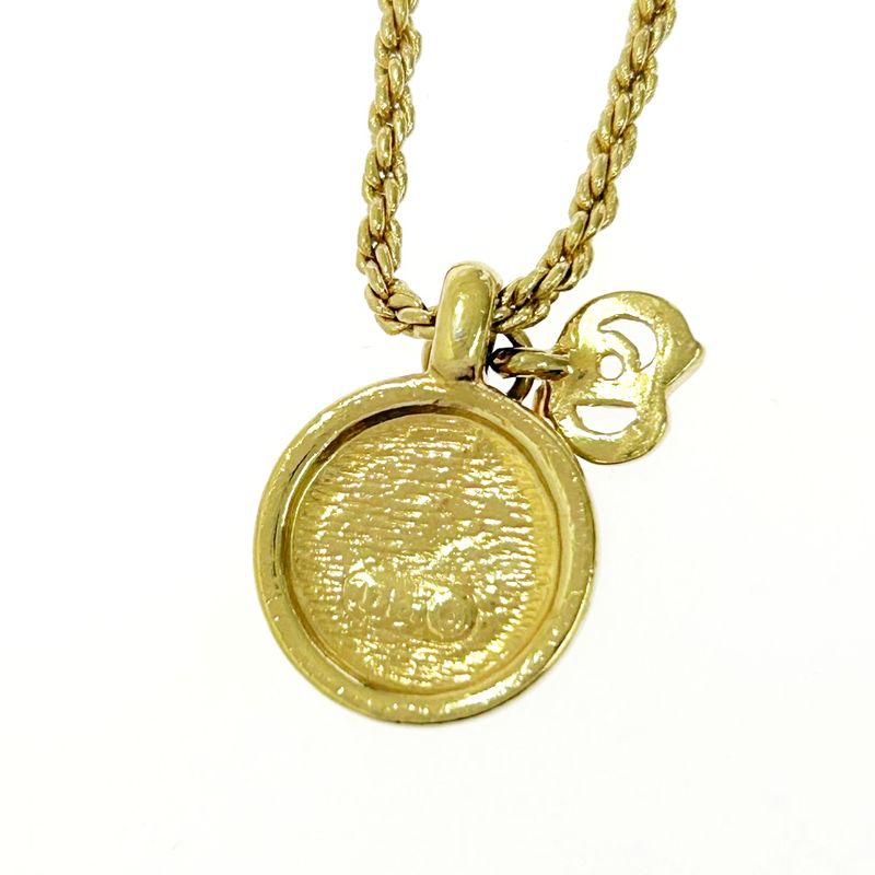 Christian Dior GP Rhinestone CD Logo Necklace Gold — view 6