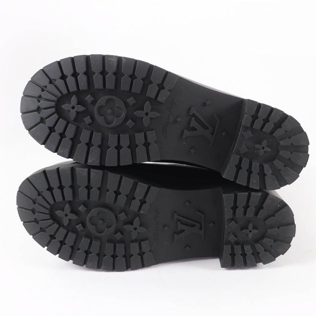 Louis Vuitton Splash Line Monogram Rubber Rain Boots Long Black — view 6