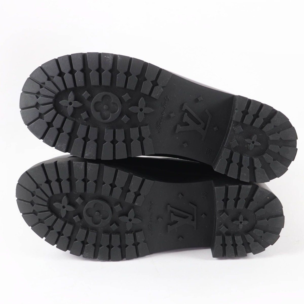 Louis Vuitton Splash Line Monogram Rubber Rain Boots Long Black — view 6
