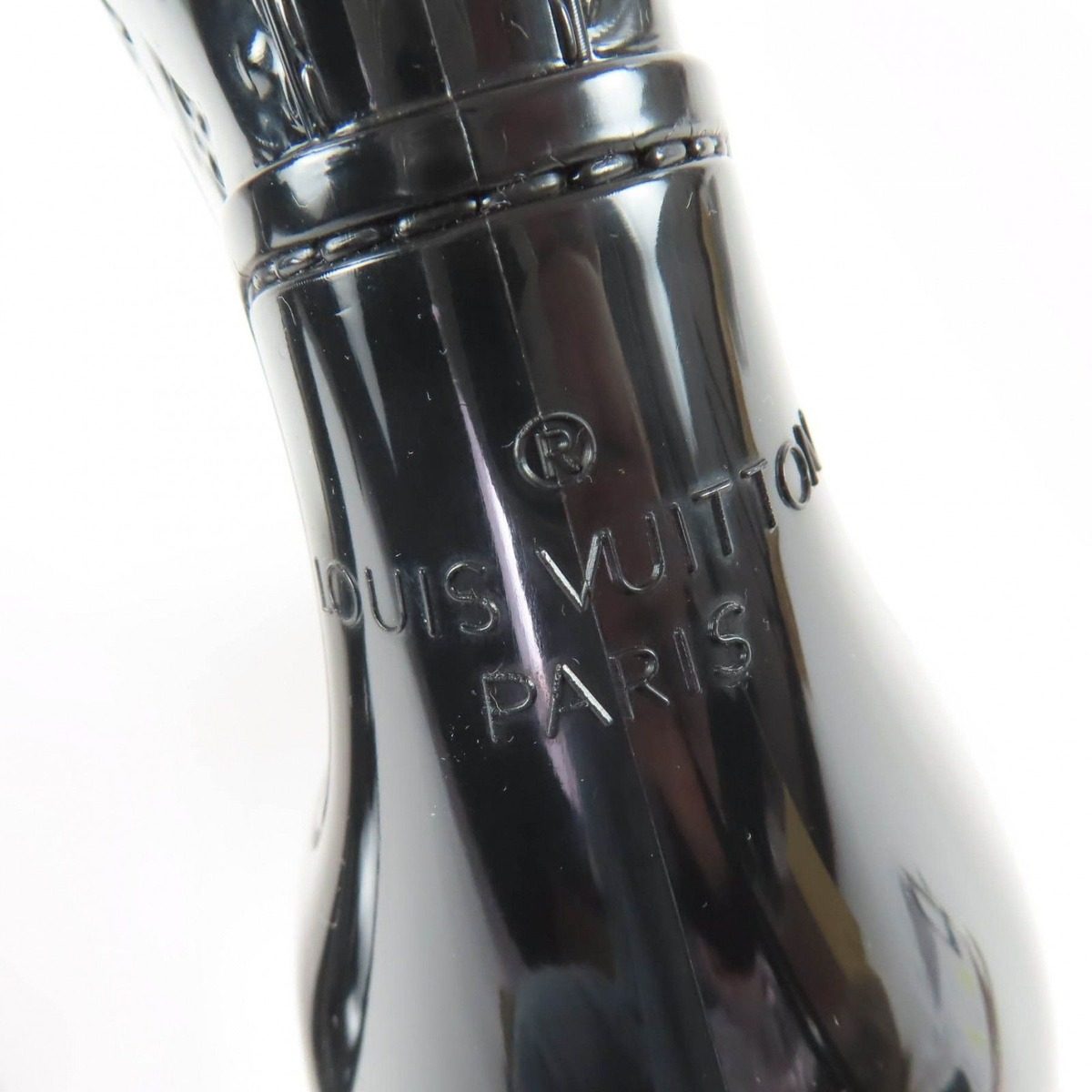 Louis Vuitton Splash Line Monogram Rubber Rain Boots Long Black — view 9