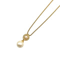 Dior Double Strand Drop Rhinestone Faux Pearl Gold Necklace