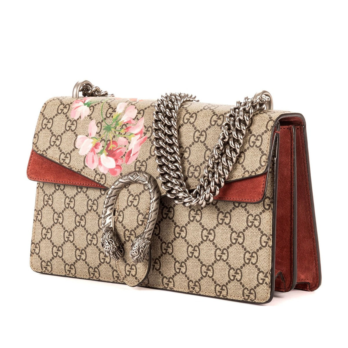 Gucci Blooms Dionysus Beige Burgundy Supreme Canvas Shoulder Bag — view 2