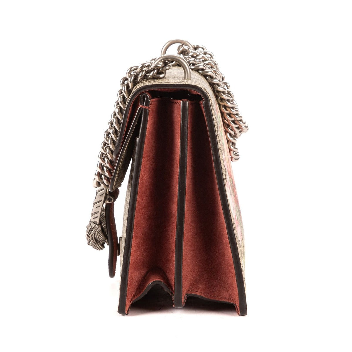Gucci Blooms Dionysus Beige Burgundy Supreme Canvas Shoulder Bag — view 3