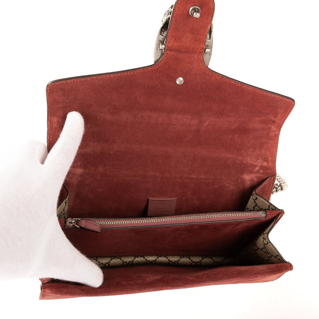 Gucci Blooms Dionysus Beige Burgundy Supreme Canvas Shoulder Bag — view 9