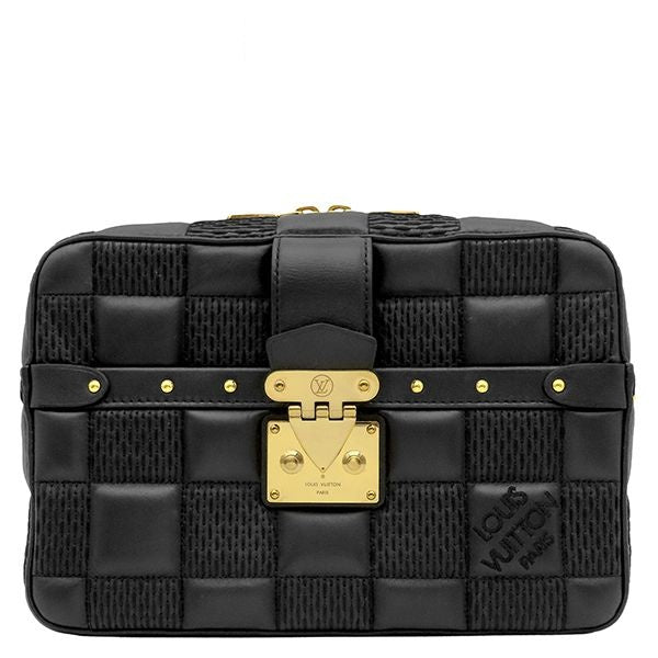 Louis Vuitton Shoulder Bag Troca PM Leather Black Gold