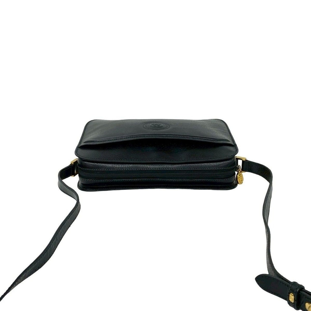Gucci Vintage GG Logo Leather Mini Shoulder Bag Pochette Crossbody Black — view 4