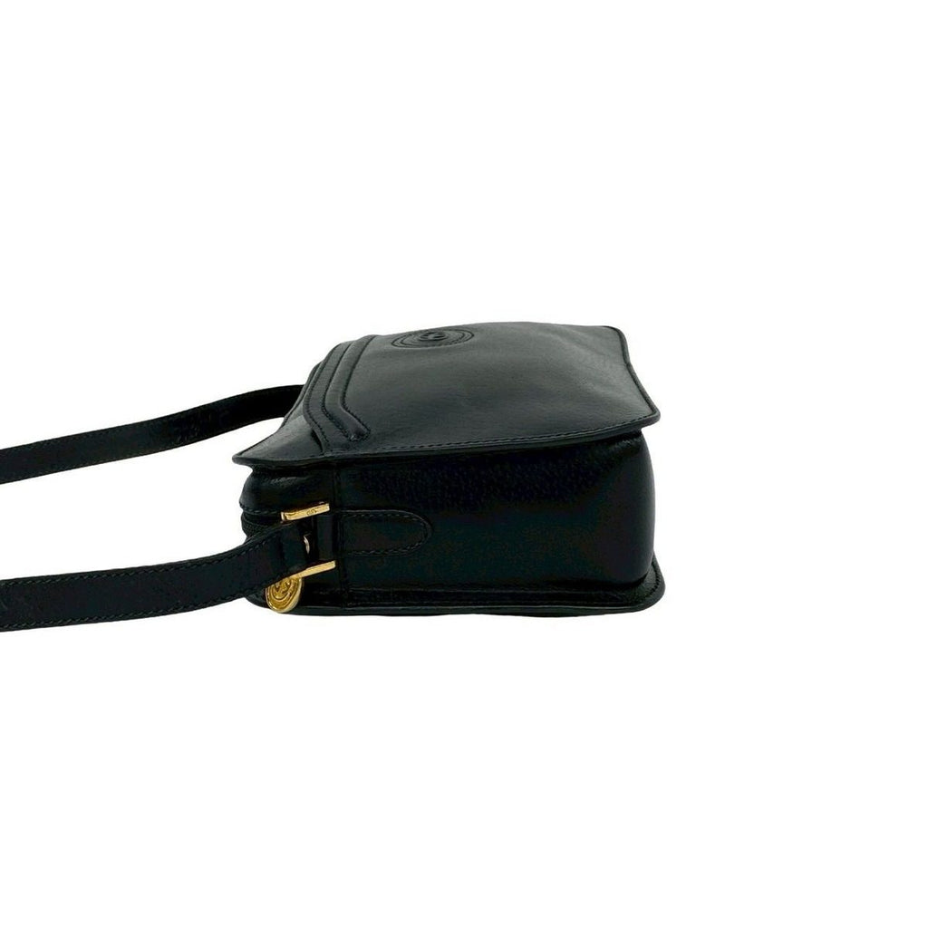 Gucci Vintage GG Logo Leather Mini Shoulder Bag Pochette Crossbody Black — view 5