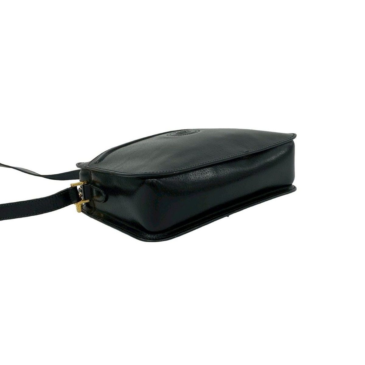 Gucci Vintage GG Logo Leather Mini Shoulder Bag Pochette Crossbody Black — view 7
