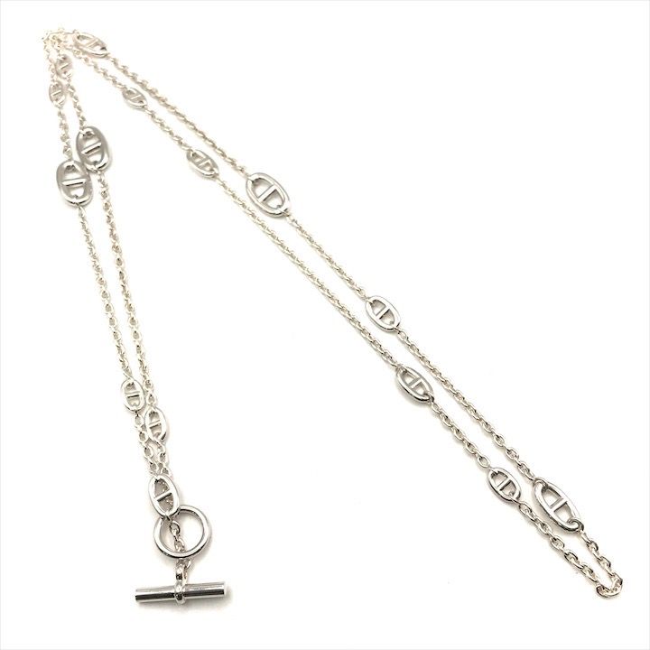 Hermes Chaine D'ancre Farandole Long Necklace 925 Sterling Silver — view 2