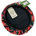 Gucci Tweed Check Beret With Ribbon GG Logo Wool Nylon Multicolor 1645 — view 3