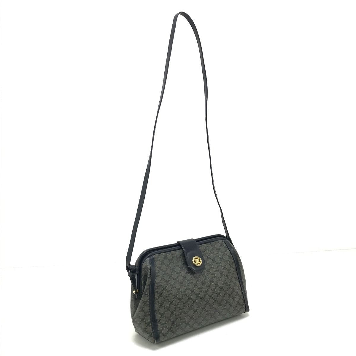 Celine Shoulder Bag Macadam Pattern Navy