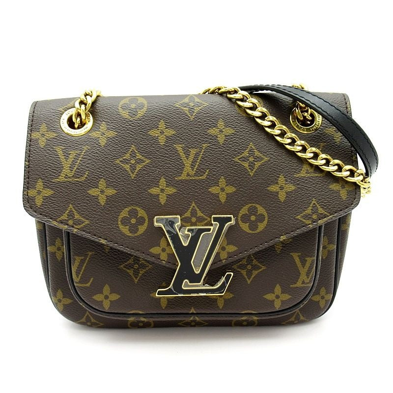 Louis Vuitton Passi Monogram Shoulder Bag Brown