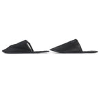 Louis Vuitton Sweet Line Logo Embroidery Satin Slippers Room Shoes Black — view 3