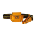 Fendi Pico Baguette Bag Pouch 7 Ar946 Calf Leather Orange Gold Hardware Earphone