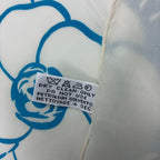 Chanel Large Scarf CC Logo 100% Silk Blue White — view 8