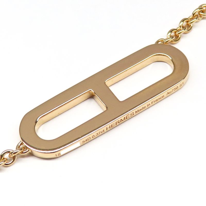 Hermes Necklace Eva-chaine D'ancre Lariat B Rose Gold Diamond — view 4