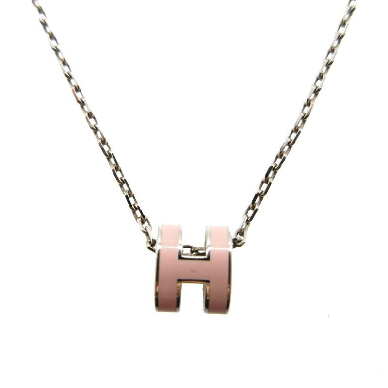 Hermes Pop Ash Mini Necklace Metal Pink Silver 1635 — view 2