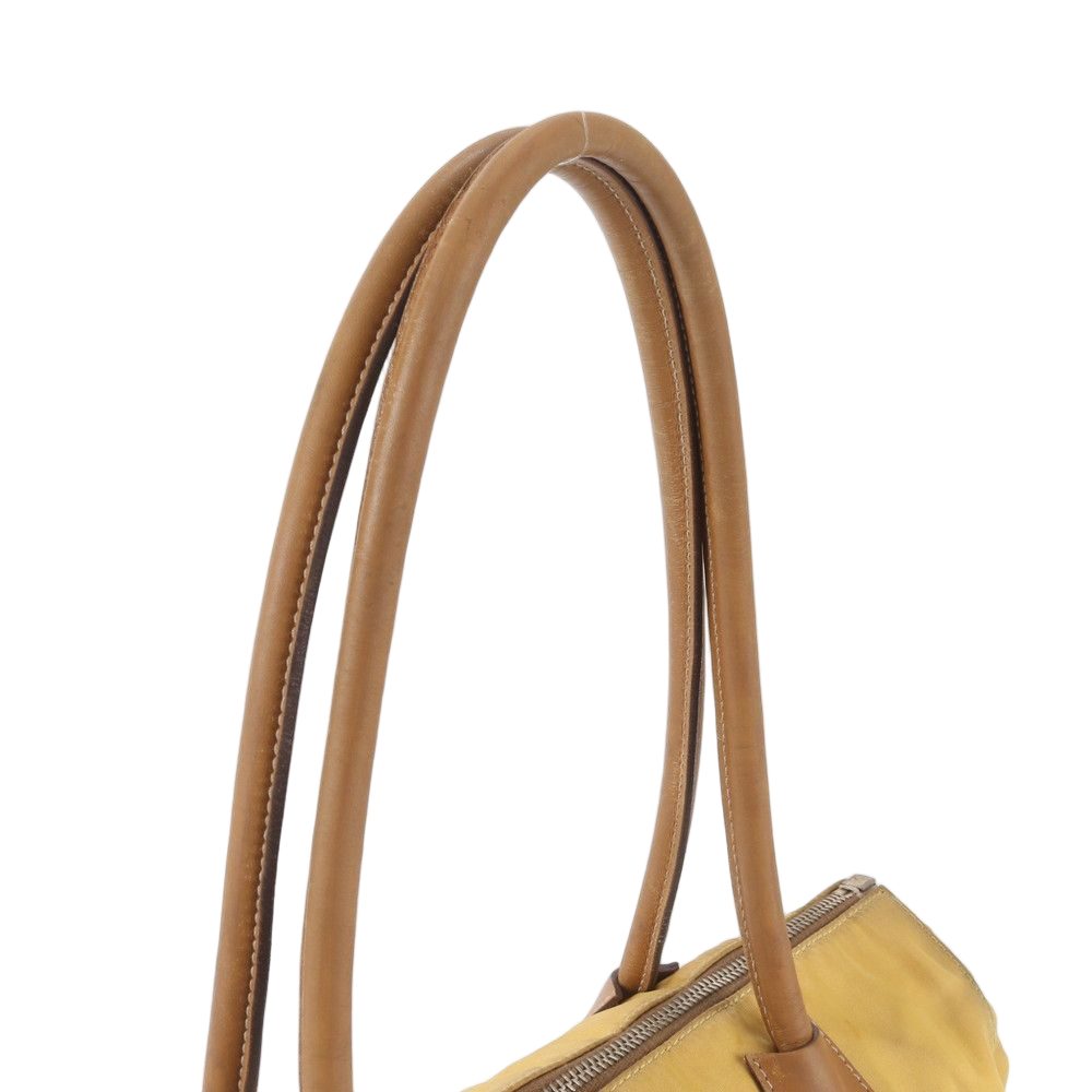 Prada Tessuto Nylon Triangle Logo Leather Shoulder Bag Tote Hand — view 2