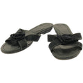 Chanel Camellia Strap Leather Sandals Black