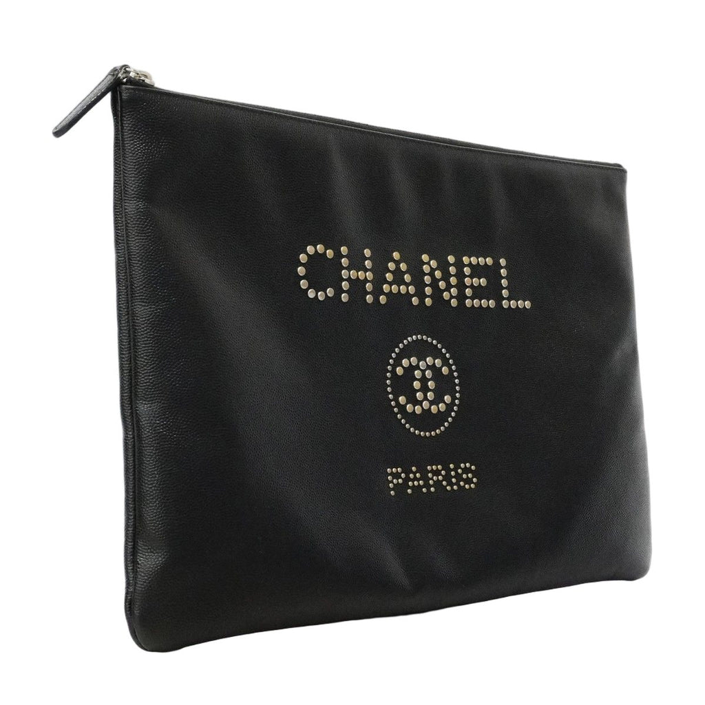 Chanel Clutch Deauville Black Gold Silver — view 2