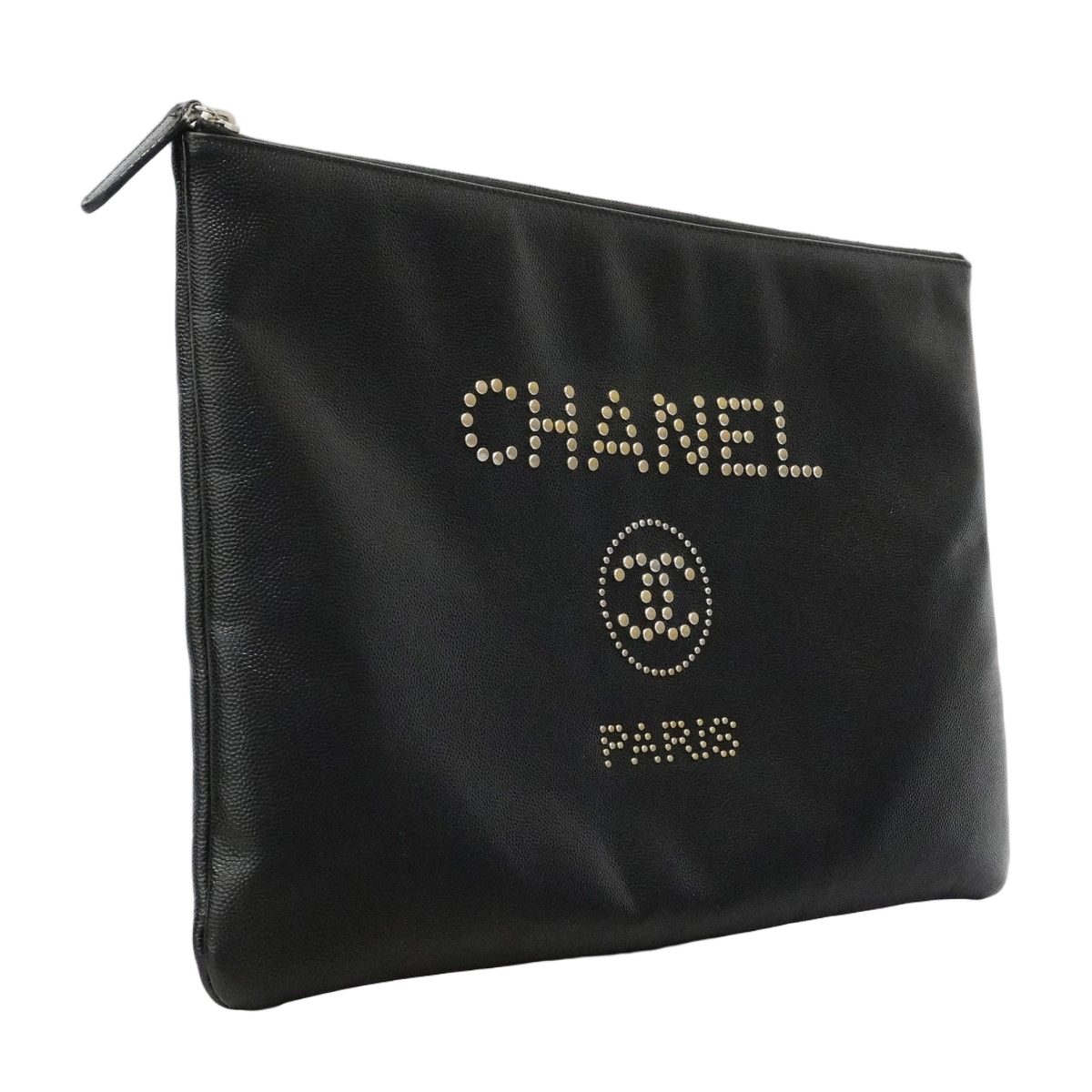 Chanel Clutch Deauville Black Gold Silver — view 2