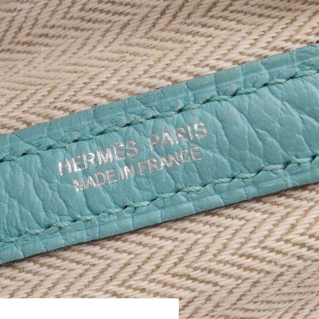 Hermes Garden Party PM Blue Atoll Silver Country Tote Bag — view 6